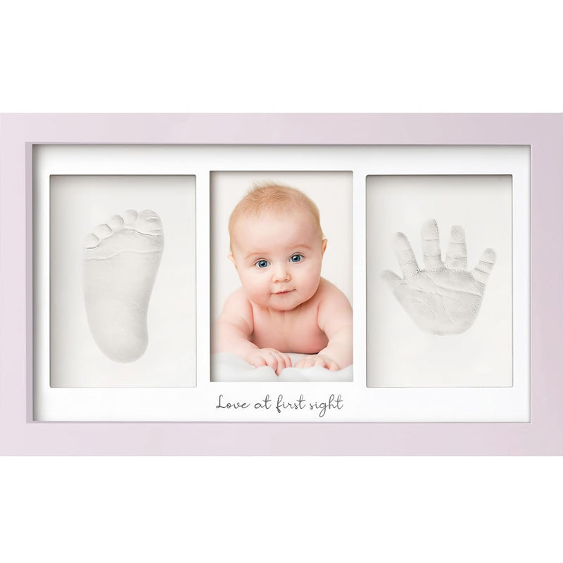 KeaBabies Baby Hand and Footprint Kit, Clay Keepsake Frame (Alpine White) | Quick Dry Handprint and Footprints, Newborn Nursery Picture Frame, Personalized New Mom Gifts for Baby First Christmas Shower