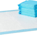 Amazon Basics Heavy Duty Dog and Puppy Pee Pads, Leak-Proof 5-Layer Super Absorbent, Quick-Dry Surface for Potty Training and Housebreaking, Giant Size, 27.5 x 44 Inch, Blue & White, 30-Pack