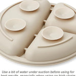 PandaEar Silicone Baby Feeding Set with Divided Suction Plate | 2 Pack Suction Plates, 2 Pack Tiny Cups, 2 Spoons & 2 Forks, Baby Led Weaning, Self Feeding Utensils, Light Tan/Walnut