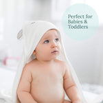 HIPHOP PANDA Hooded Towel - Rayon Made from Bamboo, Bath Towel with Bear Ears for Newborn, Babie, Toddler, Infant - Absorbent Large Baby Towel - Bear, 30 x 30 Inch