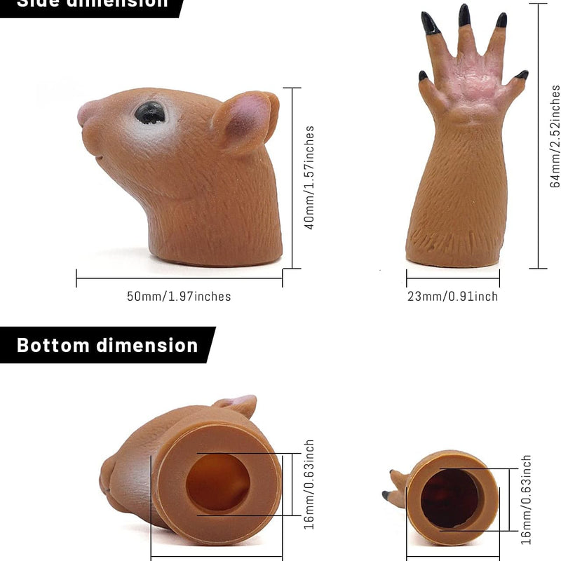 Novelty Squirrel Finger Puppet Tiny Hands Theater Prop | Durable, Low-Odor PVC for Gag Gifts, White Elephant Exchanges, and Easter Baskets | Hilarious Accessory for Adults & Kids' Skits, Story Time, and Screen-Free Play.