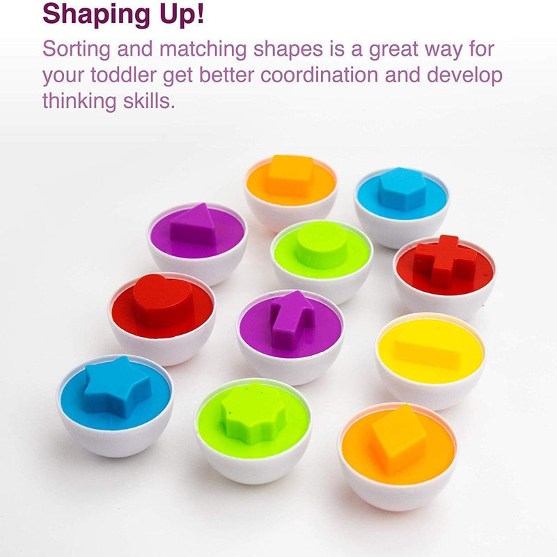VUIYA Color Matching Egg Set for Kids - Educational Toy for Color and Shape Recognition