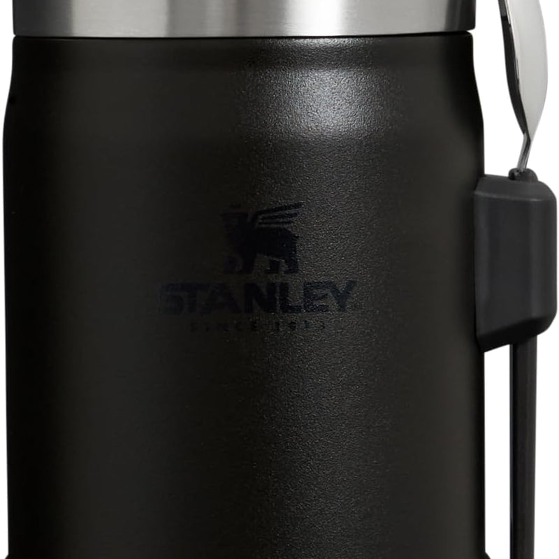 STANLEY Classic Food Jar and Spork | Vacuum Insulated Food Container | Wide Mouth Screw On Lid | Packable for Travel | Stainless Steel with Leakproof Lid | BPA-Free