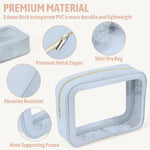 YOPCDJ 5PCS Diaper Bag Organizer Pouch Set, TSA Approved Toiletry Bag，Clear Waterproof TPU Makeup Bag Set Travel Organizer Bags for Women and Kids