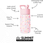 Simple Modern Kids Water Bottle & Toddler Cup | 14oz | Confetti | Insulated Stainless Steel Toddler Water Bottle, Kids Tumbler with Straw | Spill Proof for School, Girls, Boys | Confetti