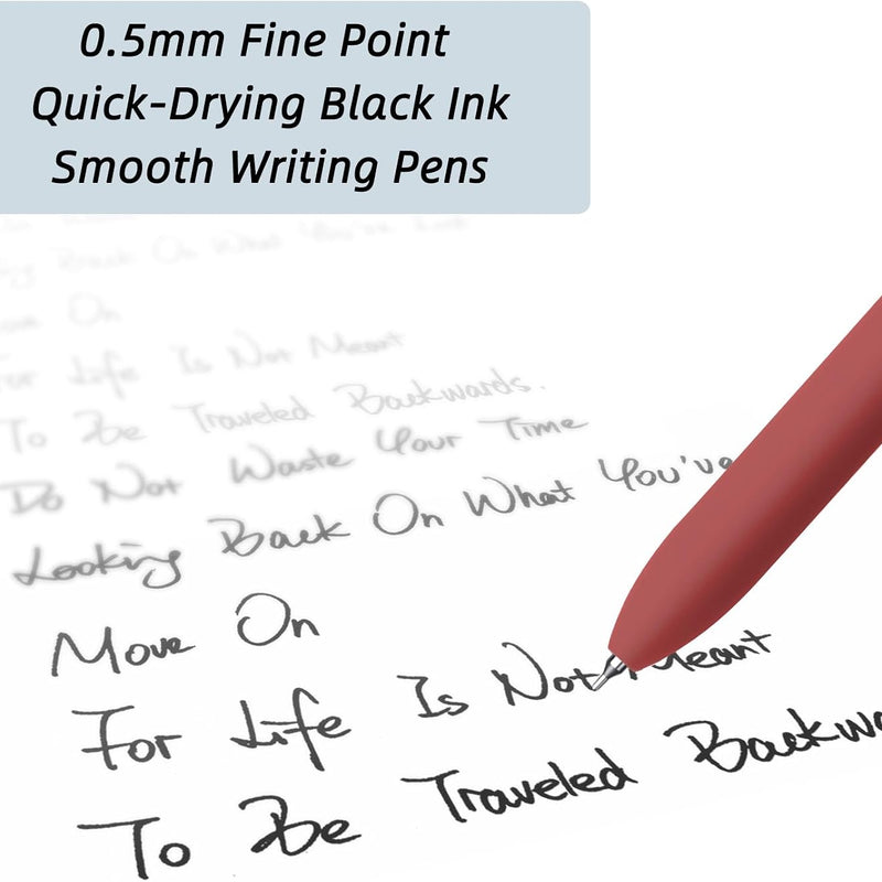 YOXMJDB Gel Pens, 5 Pcs 0.5mm Fine Point Smooth Writing Pens Cute Pens, High-End Series Black Ink Pens for Journaling Note Taking, School Office Supplies for Women Men (5 Pcs Vintage)