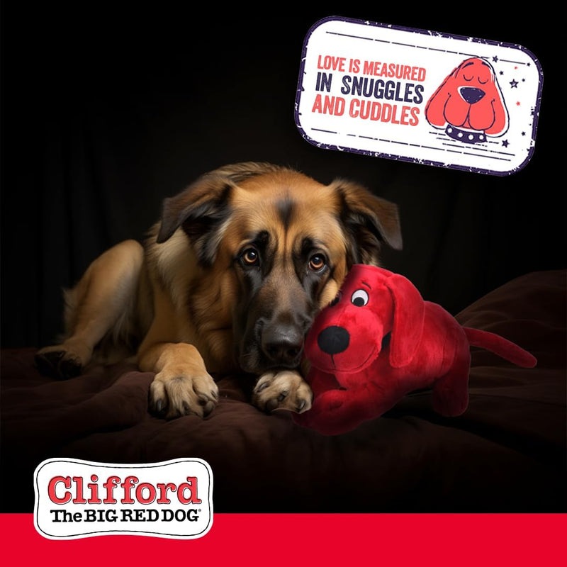 Clifford® Snuggle Buddy Medium Size Plush Dog Toy | Cozy Dog Stuffed Animals Play Toy for Medium to Large Dogs | Comfort, Squeakers, Crinkle, Interactive Bonding