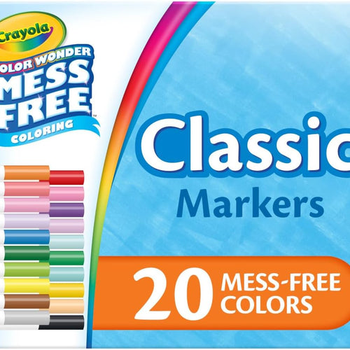 Crayola Color Wonder Marker Refill Set (20ct), Mess Free Broad Line Markers for Toddlers, Mess Free Coloring for Kids, Toddler Gifts