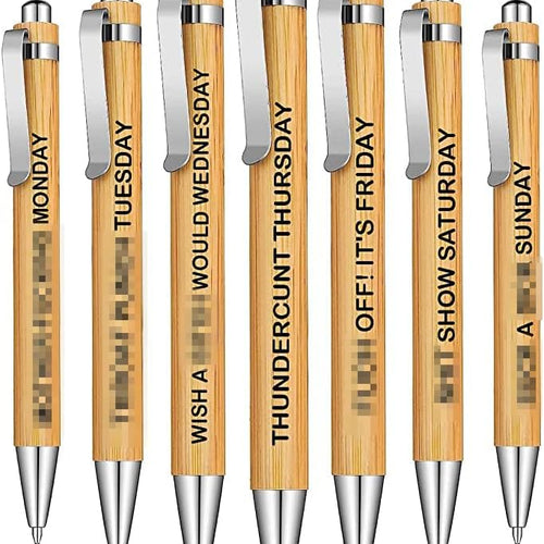 Cityhermit 11Pcs Funny Adult Ballpoint Pen Set, Premium Days of The Week Swear Cuss Word Pens for Office Gifts, Novelty Pens for Corworkers