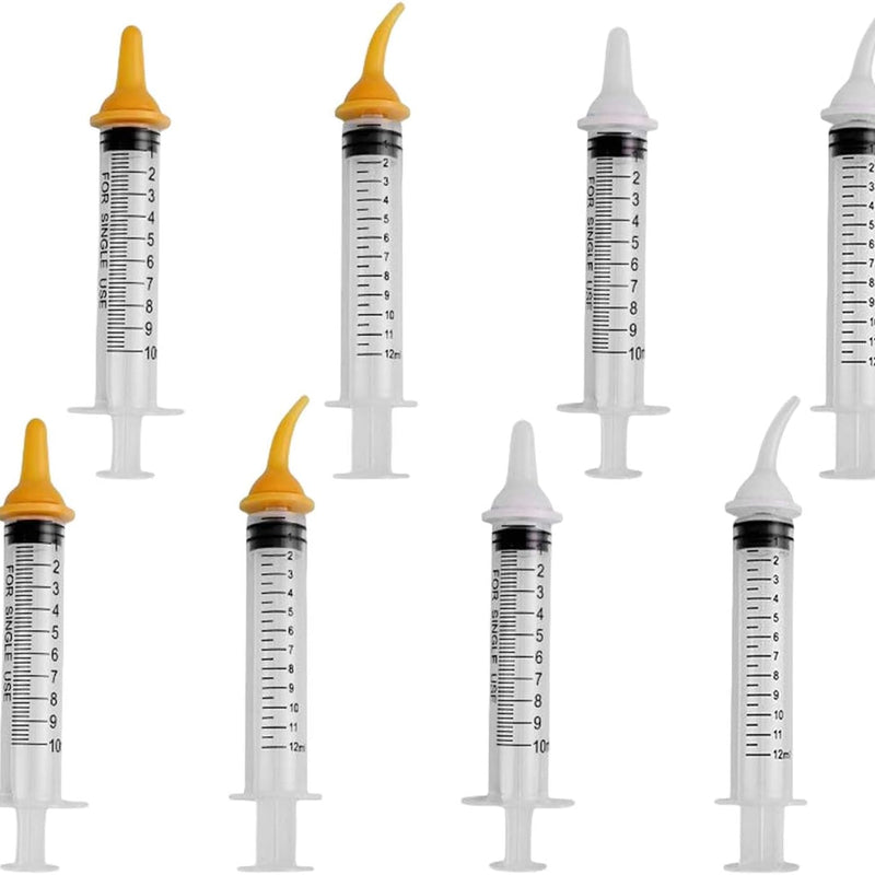 Pet Feeding Syringe with Nipple, Silicone Feeding Tools for Kitten Puppy Feeding Syringe for Newborn Cat Dog Small Animals Rabbits (5ml+10ml +10 nipples)