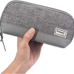 Sooez Wide-Opening Pencil Pen Case, Lightweight & Spacious Pencil Bag Pouch Box Organizer, Aesthetic Supply with Triangular Design for Adults, Grey