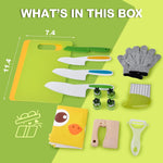 Montessori kitchen toys for toddlers, 15PCS cooking set with real knife, kids safe cooking sets, Easter gifts for kids