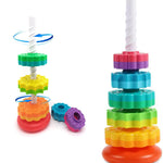 LUCKFUTURE Spinning Stacking Toys, Educational Toddler Toy Stacking Rings Baby Toys, Montessori Toy for Girls and Boys, Spin Gears Christmas Birthday Gift for 1-3 Year Old