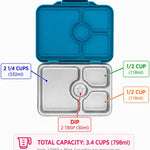 Yumbox Prêt Leakproof Stainless Steel Bento Lunch Box, Normandy Blue | Sandwich-Friendly Layout | Lightweight Design | Fits Most Lunch Bags | Dishwasher Safe (Top Rack)