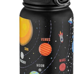 OLDLEY 20 Oz Insulated Stainless Steel Water Bottle For Kids, With Straws Leak-proof, Kids Water Bottles For School Boys Girls,Solar System