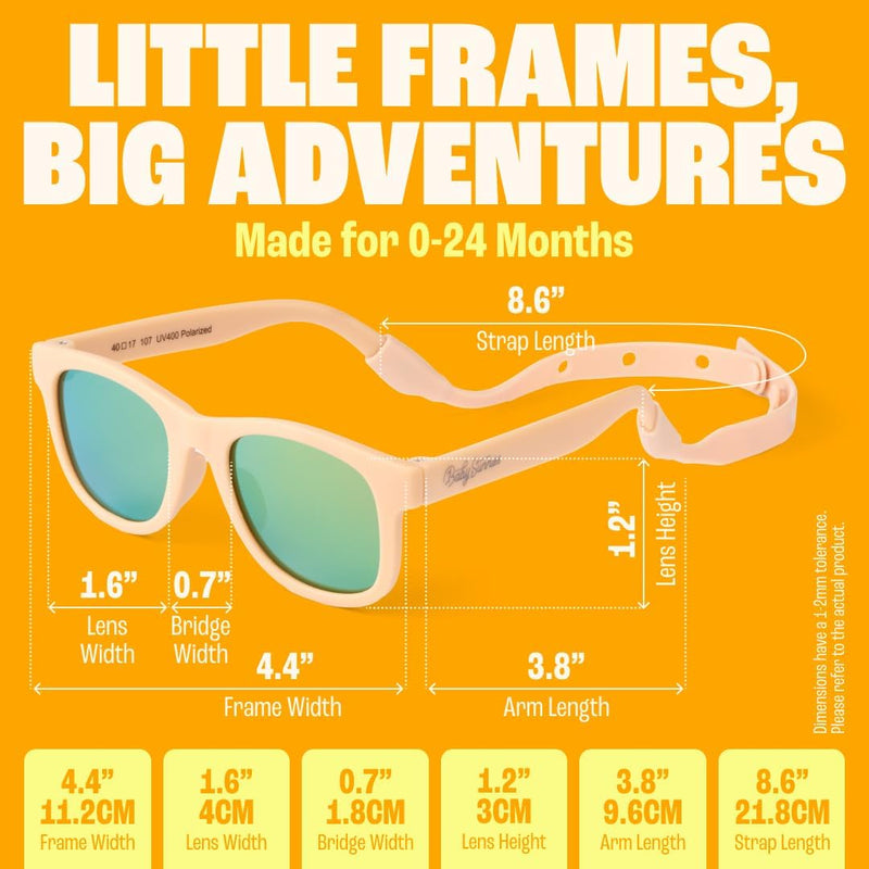 Polarized Baby Sunglasses With Strap - Unbreakable Flexible Infant Sunglasses For Toddlers Newborns 0-24 Months