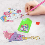 Arts and Crafts for Kids Ages 8-12 - Make Your Own GEM Keychains for Girls | 5D Diamond Art, Painting by Numbers Kits, Kids Ages 3-5, 4-6, 6-8, Easter Basket Stuffers,Christmas Stocking Birthday Gifts