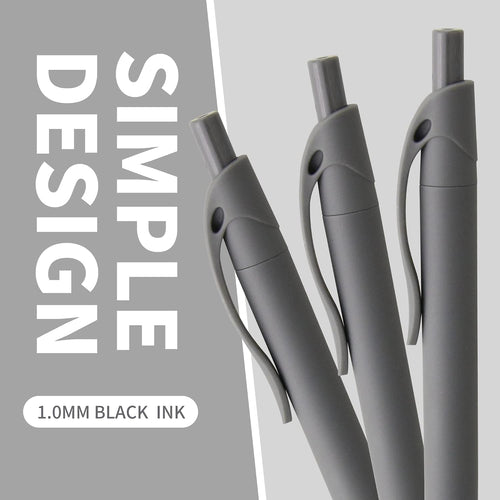 deegtran Pens Bulk, 50 Pack No Bleed Grey Barrel Black Ink Click Pens, Wholesale Retractable Ballpoint Pens, Pen Medium Point, Smooth black Ink Pen, 1.0MM