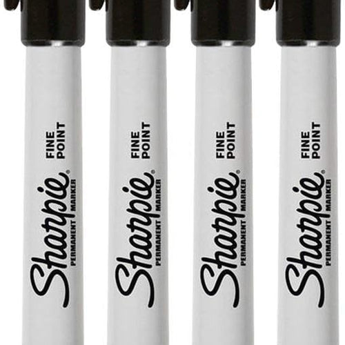 Sharpie Permanent Markers, Fine Point, Black Ink (4-Pack)