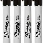 Sharpie Permanent Markers, Fine Point, Black Ink (4-Pack)