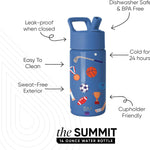 Simple Modern Kids Water Bottle & Toddler Cup | 14oz | Sports | Insulated Stainless Steel Toddler Water Bottle, Kids Tumbler with Straw | Spill Proof for School, Girls, Boys | Sports Balls