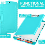 Sooez Clipboards with Storage, High Capacity Clip Boards 8.5x11 with Storage, Heavy Duty Nursing Clipboard Folder, Plastic Clipboard with Pen Holder for Women Teachers Work, School & Office Supplies