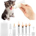 Pet Nursing Kit for Newborn Puppies, Kitten & Small Animals | Silicone Nursing Nipples, Formula Dispenser, Liquid Syringes, Measuring Cup & Cleaning Brush, Newborn Cat Bottle Feeding Set