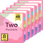 Taja 16 Count Dividers for 3 Ring Binder with Two Pockets, 8 Tabs Set, Plastic Binder Index Dividers, Perfect for Office & School Organization Supplies, Bright Colors, 2 Set