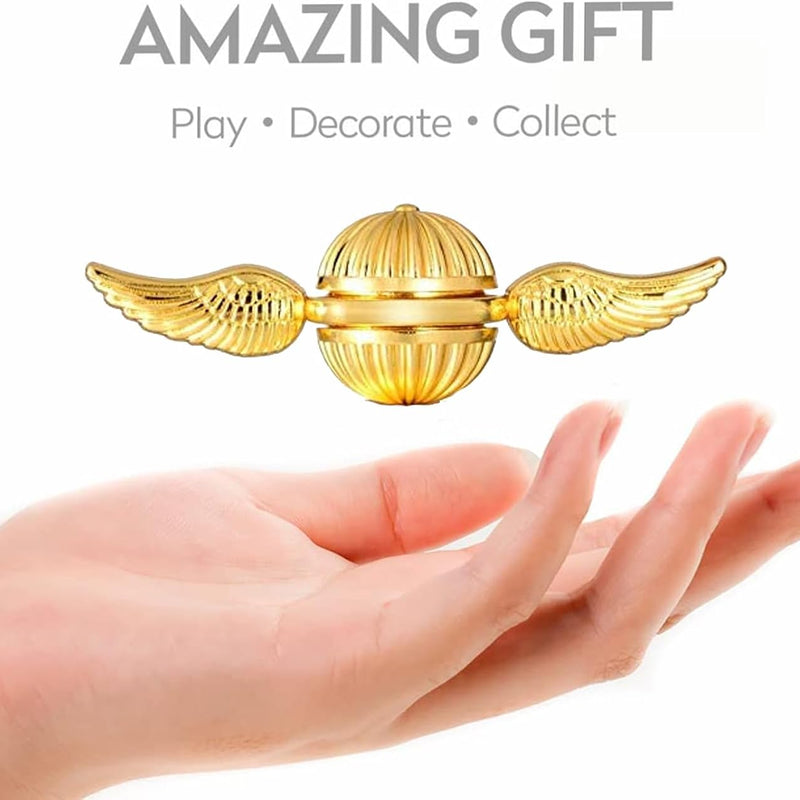 Umnodobn Gold Fidget Spinner Magic Orb Anxiety Toys Stress Relief Reducer Spin Fidgets Hand Bearing Tri Spinner Finger Spinners Toy Focus Fidgeting Restless Novelty Gift for Adults Kids