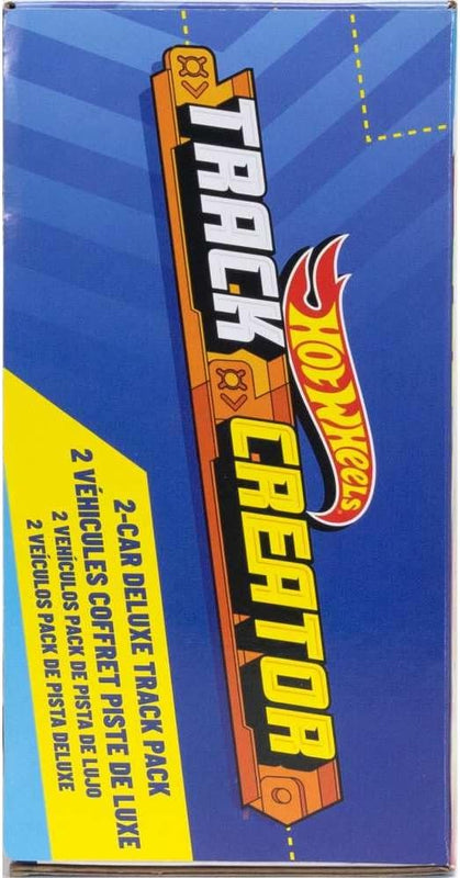 Hot Wheels Track Creator 2-Car Deluxe Pack with Speed Snap Track, 25ft, 1:64 scale die-cast toy vehicles