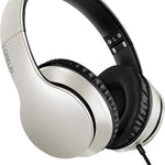 LORELEI X6 Over-Ear Wired Stereo Bass Headphones with Microphone, Lightweight, Foldable & Portable with 1.45M No-Tangle for Smartphone, Tablet, MP3/4, Space Black