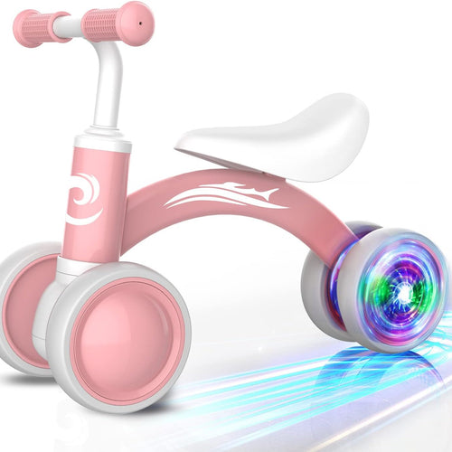 Gamfeiny Colorful Lighting Baby Balance Bike, 10-36 Month Toddler Bike with Silence Wheels & Soft Seat, No Pedal, 1st Birthday Gift