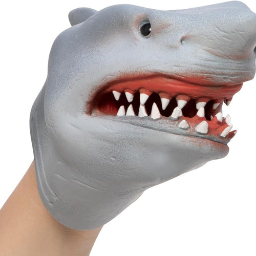 SCHYLLING Realistic Hand Puppet Shark Toy, Durable Rubber Aquatic Animal Figure for Imaginative Play, Storytelling, and Educational Fun.