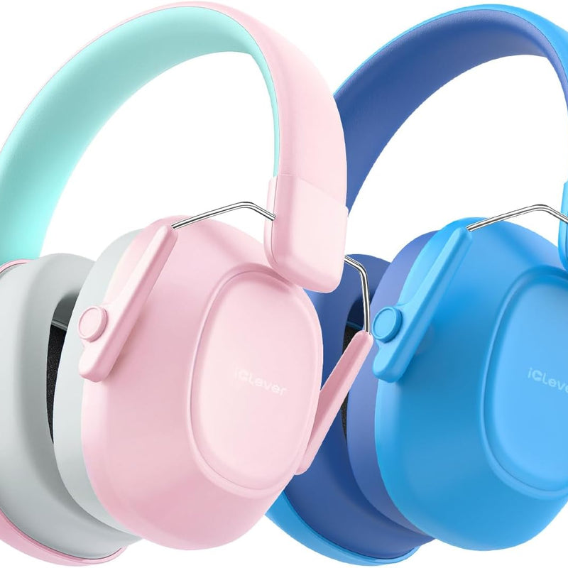 iClever EM01 Noise Cancelling Headphones for Kids Adults, SNR 29dB EarMuffs | Noise Reduction Ear Muffs for Autism Sensory Concentration Aid Ear Hearing Protection for Fireworks Event Monster Jam Concert