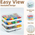 3-Pack Medium Clear Hard Shell Zipper Pouches, Clear Zipper Bags, Hard Case Pouches for Purse & Diaper Bag Organizer, and Travel Essentials (3M)
