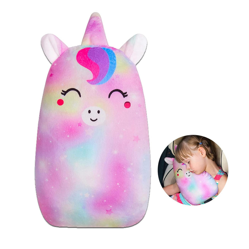 FIODAY Car Seat Belt Covers for Kids Unicorn Seat Belt Pillow | Soft Seat Belt Cushion Adjust Seat Strap Pillow Head Neck Support for Children Boys Girls Travel