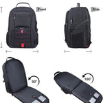 ANTERK Extra Large Travel Laptop Backpack, 17.3 Inch Carry on Backpack for Men Women, Big Anti Theft Water Resistant College Bussiness TSA Airline Approved Work Computer Backpack, Black