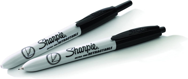 Sharpie Retractable Permanent Markers, Ultra Fine Point, Black, 12 Count