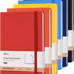 SUIN Hardcover-Journal-Notebooks, A5 Lined Journals Notebook for Writing 200 Pages, 8.2 x 5.5 inch, Classic Ruled Notebooks for Work/Travel/College (Multi-colors)