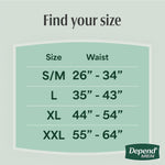 Depend Fresh Protection Adult Diapers for Men, S/M, 32 Count