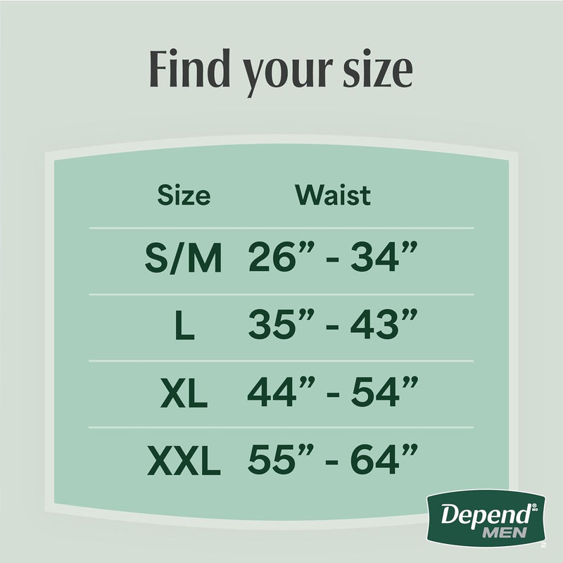 Depend Fresh Protection Adult Diapers for Men, S/M, 32 Count
