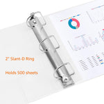 Amazon Basics 3 Ring Binders, 2 Inch, D-Ring Organizer for School, Home Office, White, 4 Pack
