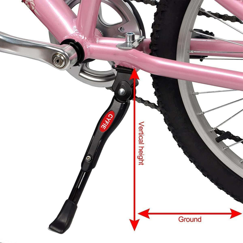 Cyfie 16-20 inch aluminum alloy bike kickstand for kids and adult bikes with adjustable center mount