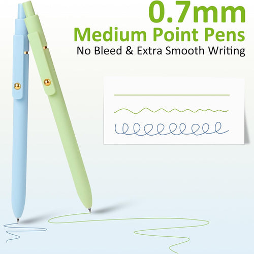 FIOVER Colored Pens, 6 Pack Colorful Gel Pens, Quick-Dry 0.7mm Medium Point for Journaling, Note Taking, Doodling, Aesthetic Office School Supplies, Gifts for Women Men(Multiple Colors)