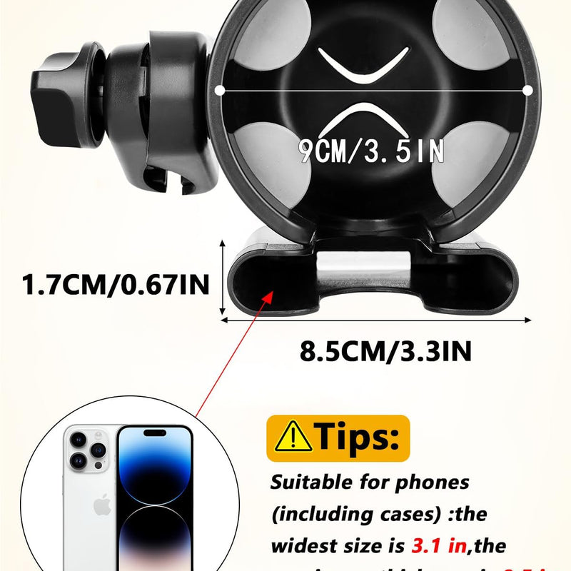Universal Stroller Cup Holder with Mobile Phone Case, 2-in-1 Strollers Storage Rack, 360 Degrees Rotation Drink Holder for Bike, Pushchair, Wheelchair, Walker,Bicycle, Fits Most Cups
