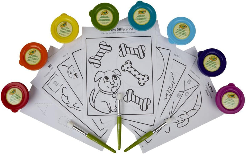Crayola Spill Proof Paint Set (8ct), Washable Toddler Paint Kit | Screen Free Activity, Arts & Crafts Kit for Kids, Painting Gift for Toddlers, Ages 3+
