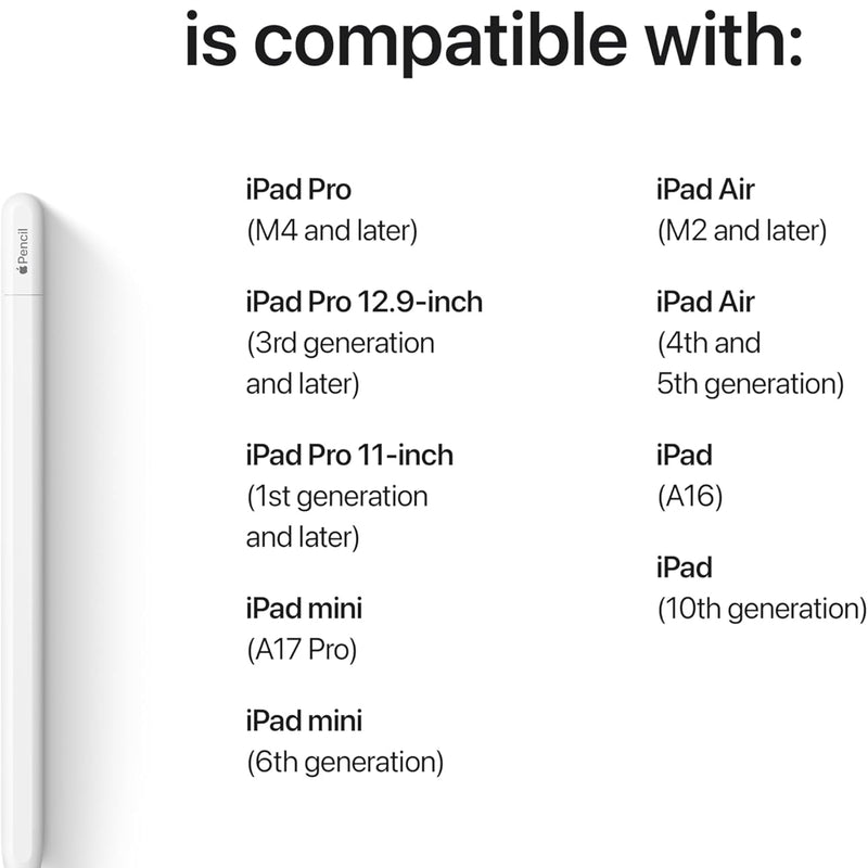 Apple Pencil (USB-C): Device Compatibility Check Required - Pixel-Perfect Precision, Tilt Sensitivity, Perfect for Note-Taking, Drawing, and Signing Documents. Charges and Pairs with USB-C
