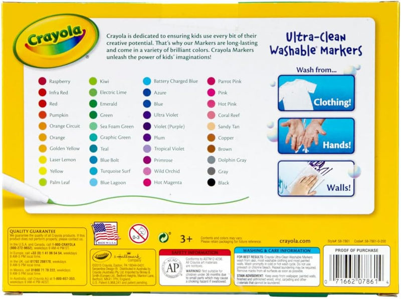 Crayola Ultra Clean Fine Line Washable Markers (40ct), School Supplies, Classroom Teacher Must Haves, Homeschool Essentials, Gifts for Kids, Ages 3, 4, 5