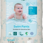Bambo Nature Hypoallergenic Swim Pants, Eco-Labeled Swim Diapers, Double Leak Barriers - Small (12 Count)