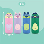 Ello Ellies 12oz Stainless Steel Leakproof Kids Water Bottle, Cat | Insulated kids water bottle with straw, leakproof locking lid, carry handle, and stainless steel fun animal design for school